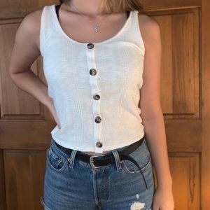 White buttoned tank top